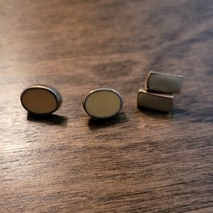 Ee Elegant Gold and Cream Earring Two Sets